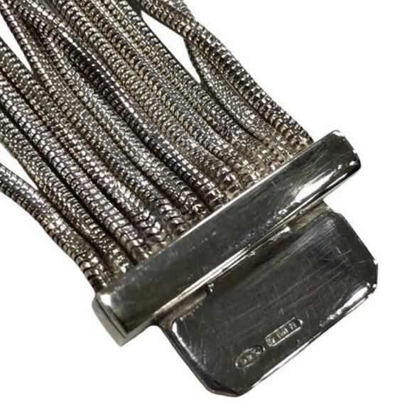 GUCCI Multi Strand Bracelet 6.7" Silver 925 Auth w/Box D-90 - Picture 5 of 8